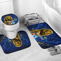 Personalized Sweden Football Lion Bathroom Set Electric Lightning Mascot
