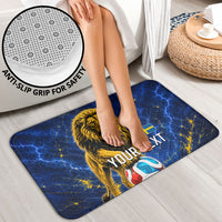 Personalized Sweden Football Lion Bathroom Set Electric Lightning Mascot