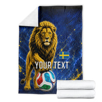 Personalized Sweden Football Lion Blanket Electric Lightning Mascot