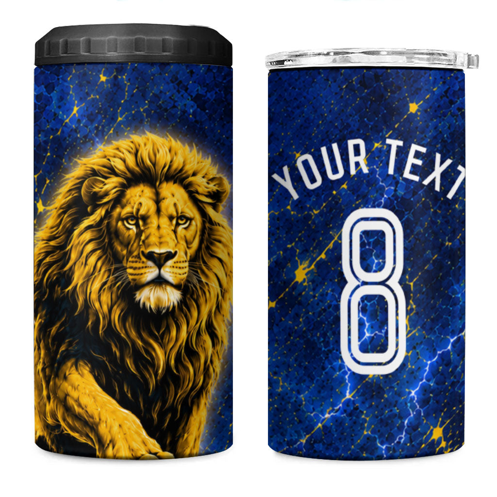 Personalized Sweden Football Lion 4 in 1 Can Cooler Tumbler Electric Lightning Mascot