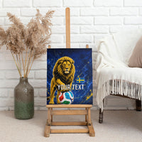 Personalized Sweden Football Lion Canvas Wall Art Electric Lightning Mascot