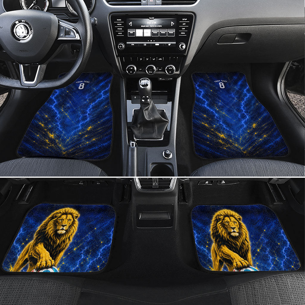 Personalized Sweden Football Lion Car Mats Electric Lightning Mascot