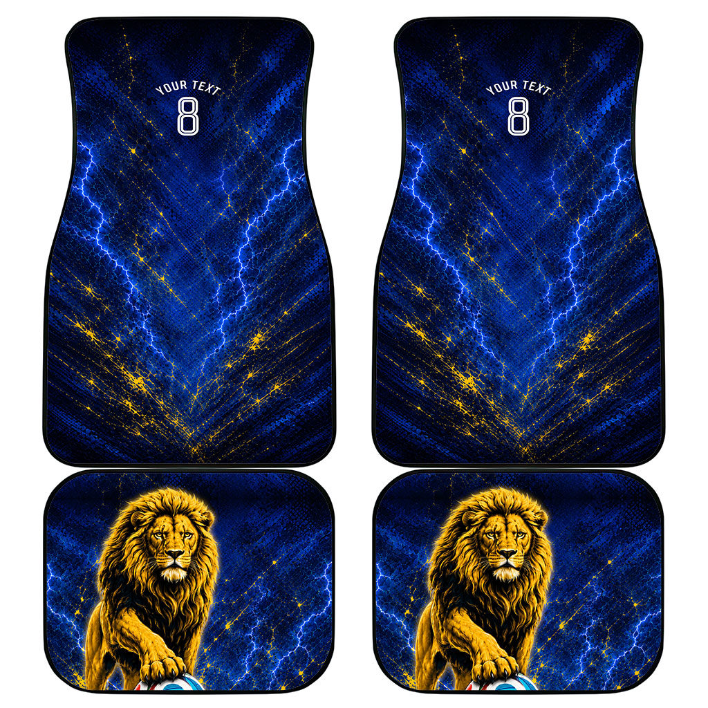 Personalized Sweden Football Lion Car Mats Electric Lightning Mascot