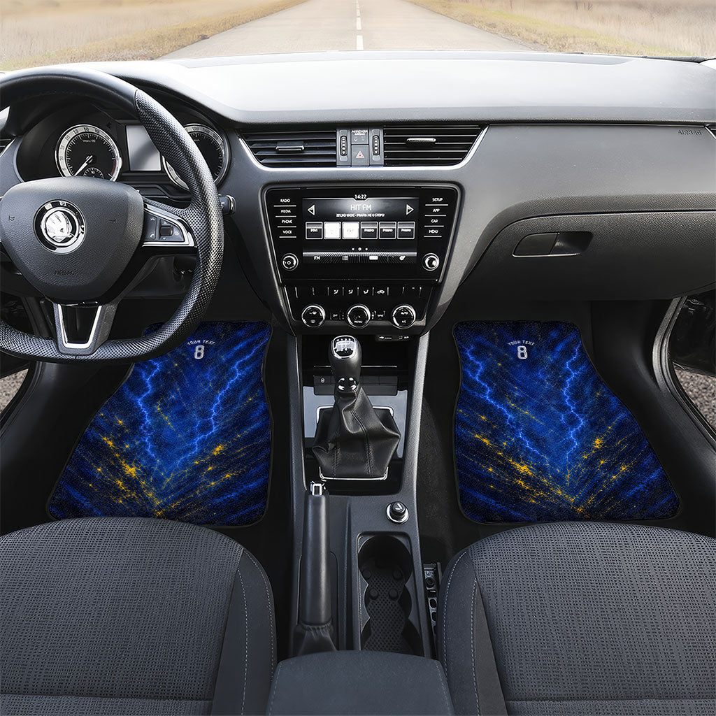 Personalized Sweden Football Lion Car Mats Electric Lightning Mascot