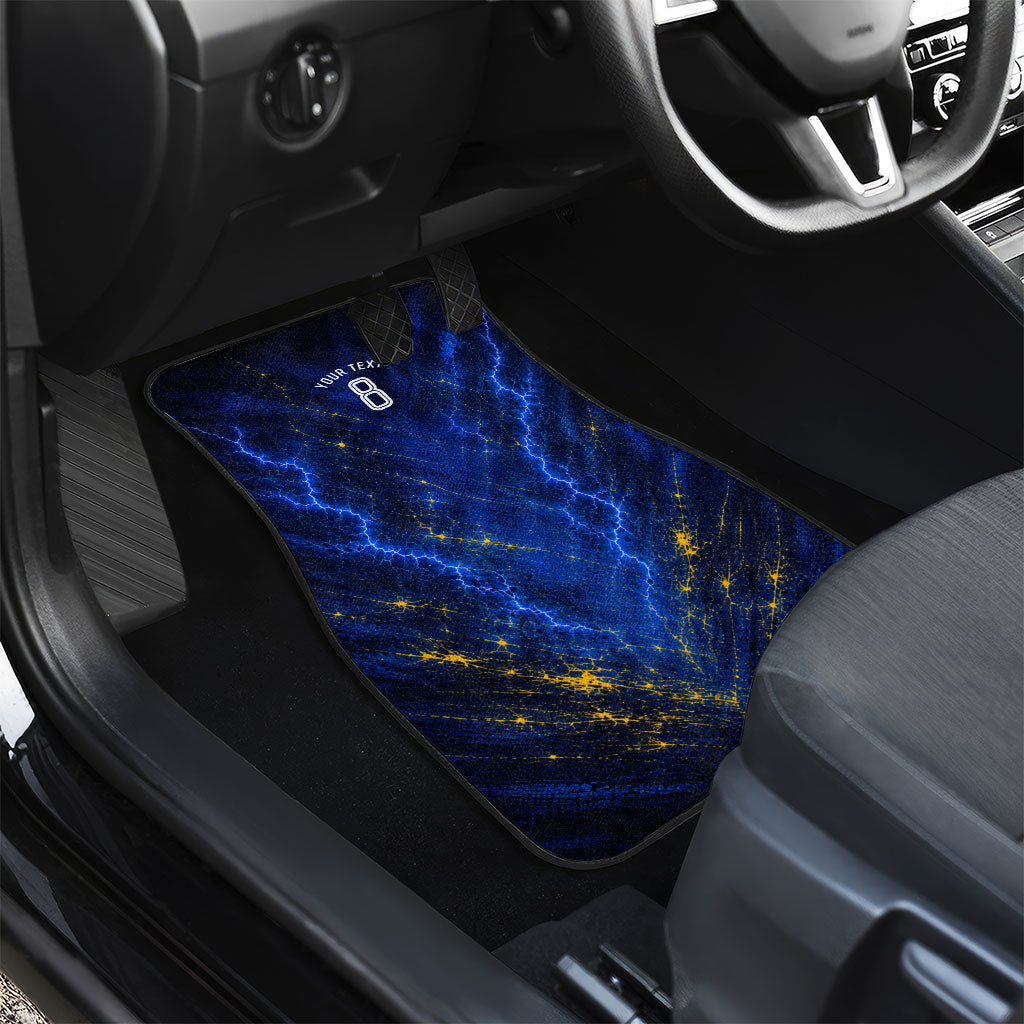 Personalized Sweden Football Lion Car Mats Electric Lightning Mascot