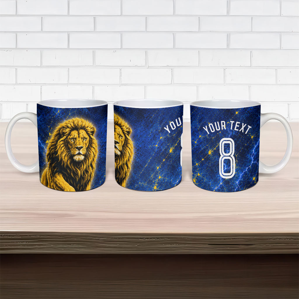Personalized Sweden Football Lion Ceramic Mug Electric Lightning Mascot