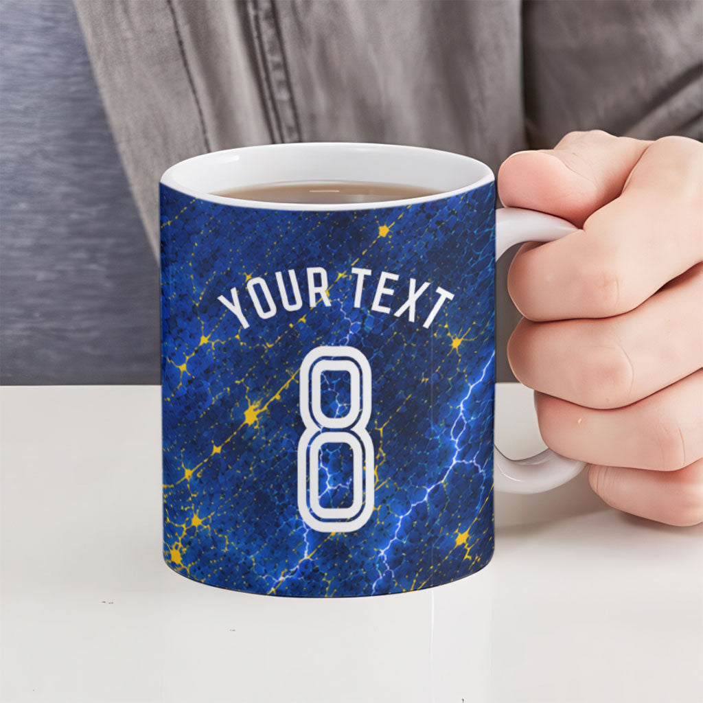 Personalized Sweden Football Lion Ceramic Mug Electric Lightning Mascot