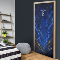 Personalized Sweden Football Lion Door Cover Electric Lightning Mascot