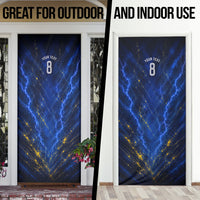 Personalized Sweden Football Lion Door Cover Electric Lightning Mascot