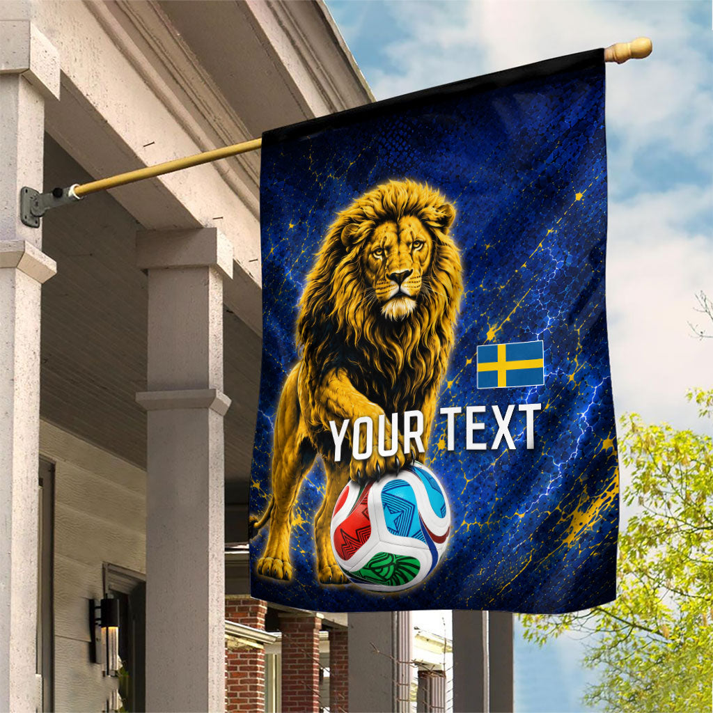 Personalized Sweden Football Lion Garden Flag Electric Lightning Mascot