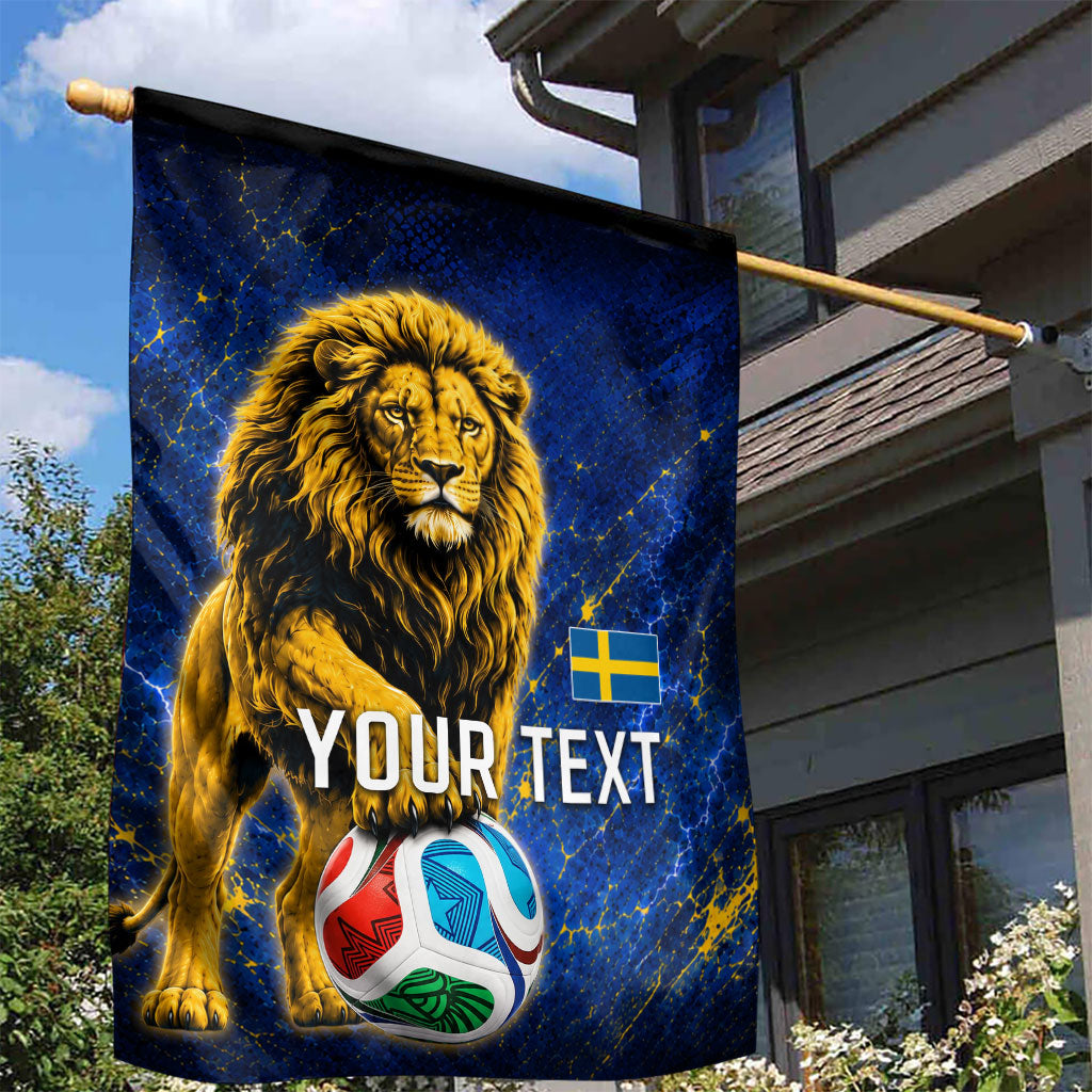 Personalized Sweden Football Lion Garden Flag Electric Lightning Mascot