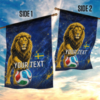 Personalized Sweden Football Lion Garden Flag Electric Lightning Mascot
