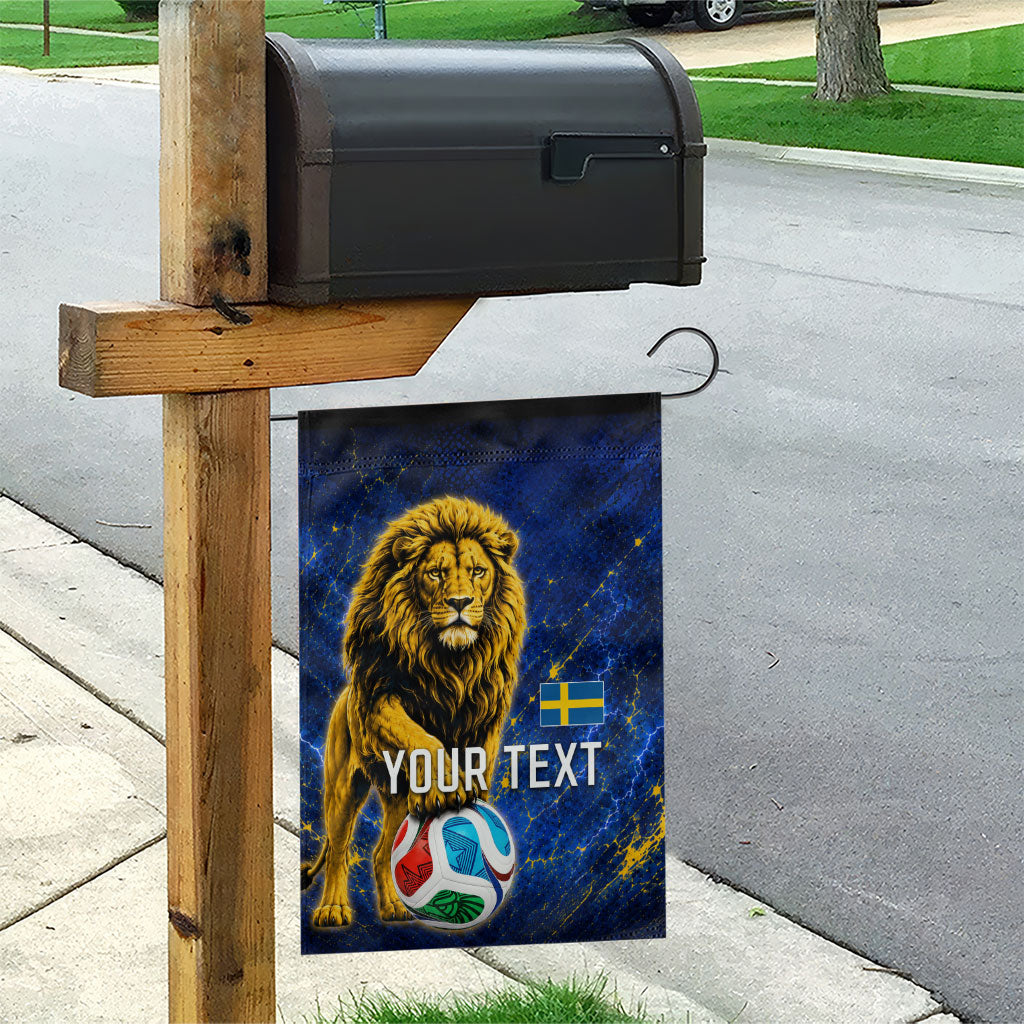 Personalized Sweden Football Lion Garden Flag Electric Lightning Mascot
