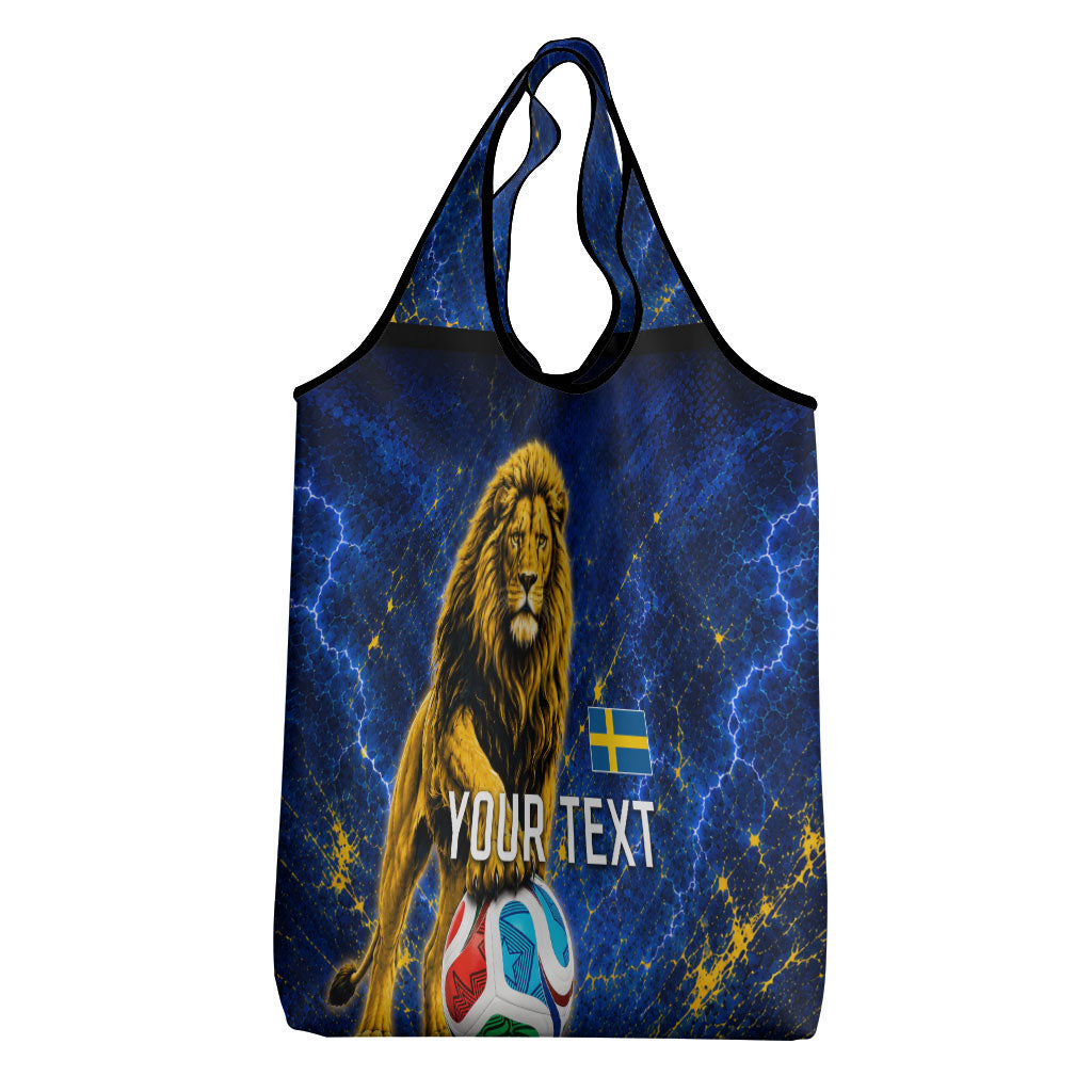 Personalized Sweden Football Lion Grocery Bag Electric Lightning Mascot