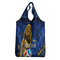 Personalized Sweden Football Lion Grocery Bag Electric Lightning Mascot
