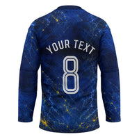 Personalized Sweden Football Lion Hockey Jersey Electric Lightning Mascot