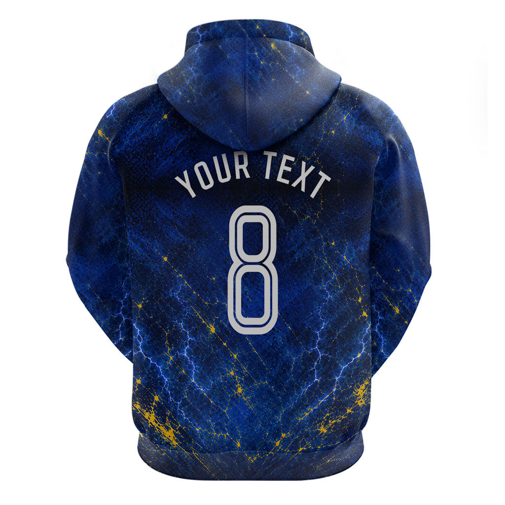 Personalized Sweden Football Lion Hoodie Electric Lightning Mascot