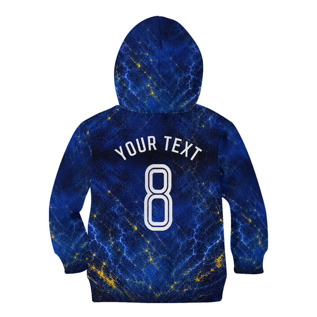 Personalized Sweden Football Lion Kid Hoodie Electric Lightning Mascot