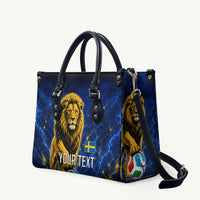Personalized Sweden Football Lion Leather Bag Electric Lightning Mascot