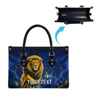 Personalized Sweden Football Lion Leather Bag Electric Lightning Mascot