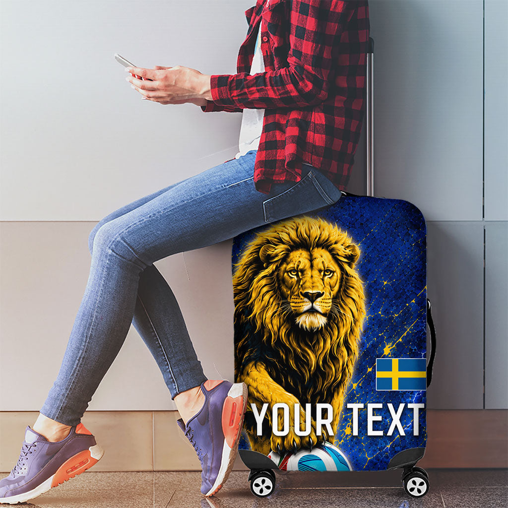 Personalized Sweden Football Lion Luggage Cover Electric Lightning Mascot
