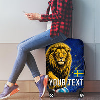 Personalized Sweden Football Lion Luggage Cover Electric Lightning Mascot