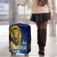 Personalized Sweden Football Lion Luggage Cover Electric Lightning Mascot