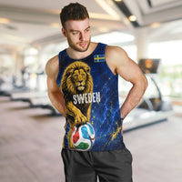 Personalized Sweden Football Lion Men Tank Top Electric Lightning Mascot