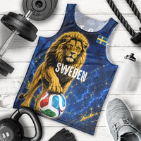 Personalized Sweden Football Lion Men Tank Top Electric Lightning Mascot