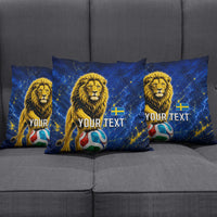Personalized Sweden Football Lion Pillow Cover Electric Lightning Mascot