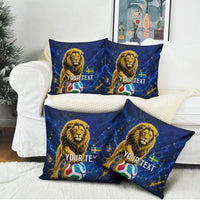 Personalized Sweden Football Lion Pillow Cover Electric Lightning Mascot