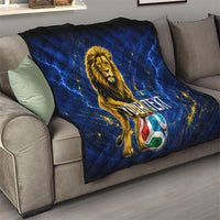 Personalized Sweden Football Lion Quilt Electric Lightning Mascot