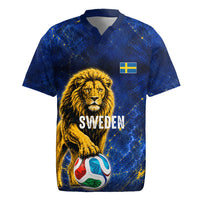 Personalized Sweden Football Lion Rugby Jersey Electric Lightning Mascot