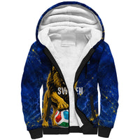 Personalized Sweden Football Lion Sherpa Hoodie Electric Lightning Mascot