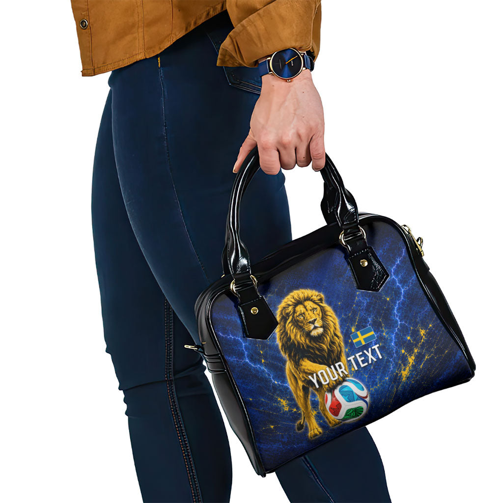 Personalized Sweden Football Lion Shoulder Handbag Electric Lightning Mascot