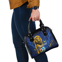 Personalized Sweden Football Lion Shoulder Handbag Electric Lightning Mascot