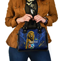 Personalized Sweden Football Lion Shoulder Handbag Electric Lightning Mascot