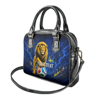 Personalized Sweden Football Lion Shoulder Handbag Electric Lightning Mascot