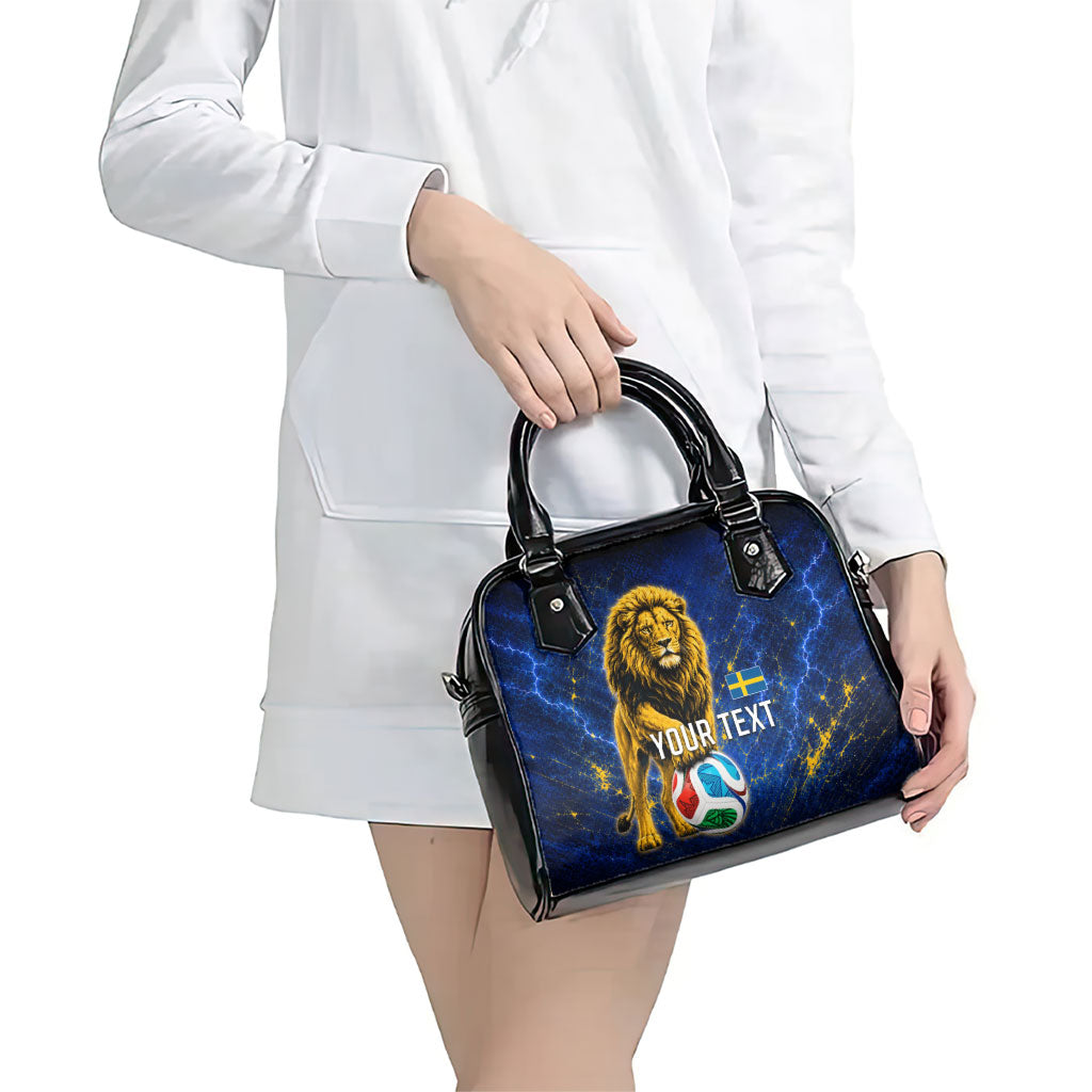 Personalized Sweden Football Lion Shoulder Handbag Electric Lightning Mascot