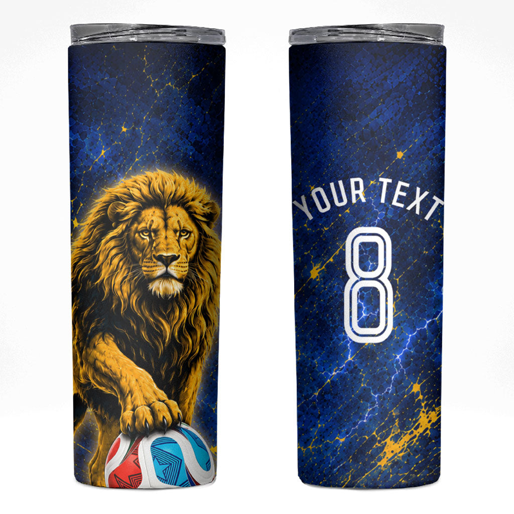 Personalized Sweden Football Lion Skinny Tumbler Electric Lightning Mascot