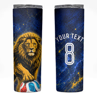 Personalized Sweden Football Lion Skinny Tumbler Electric Lightning Mascot
