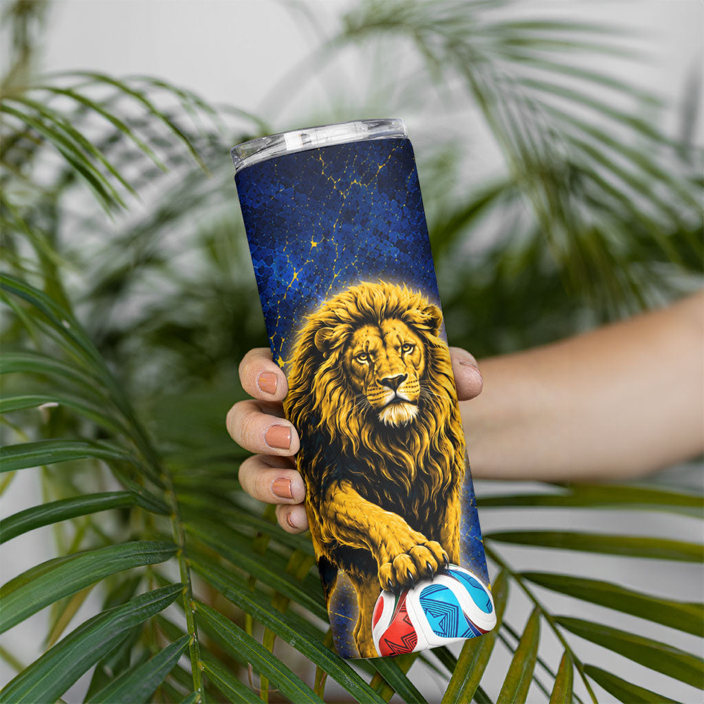 Personalized Sweden Football Lion Skinny Tumbler Electric Lightning Mascot
