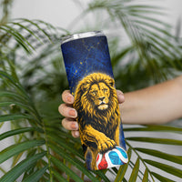 Personalized Sweden Football Lion Skinny Tumbler Electric Lightning Mascot