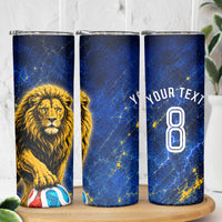 Personalized Sweden Football Lion Skinny Tumbler Electric Lightning Mascot