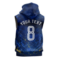 Personalized Sweden Football Lion Sleeveless Hoodie Electric Lightning Mascot