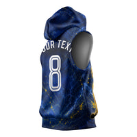 Personalized Sweden Football Lion Sleeveless Hoodie Electric Lightning Mascot