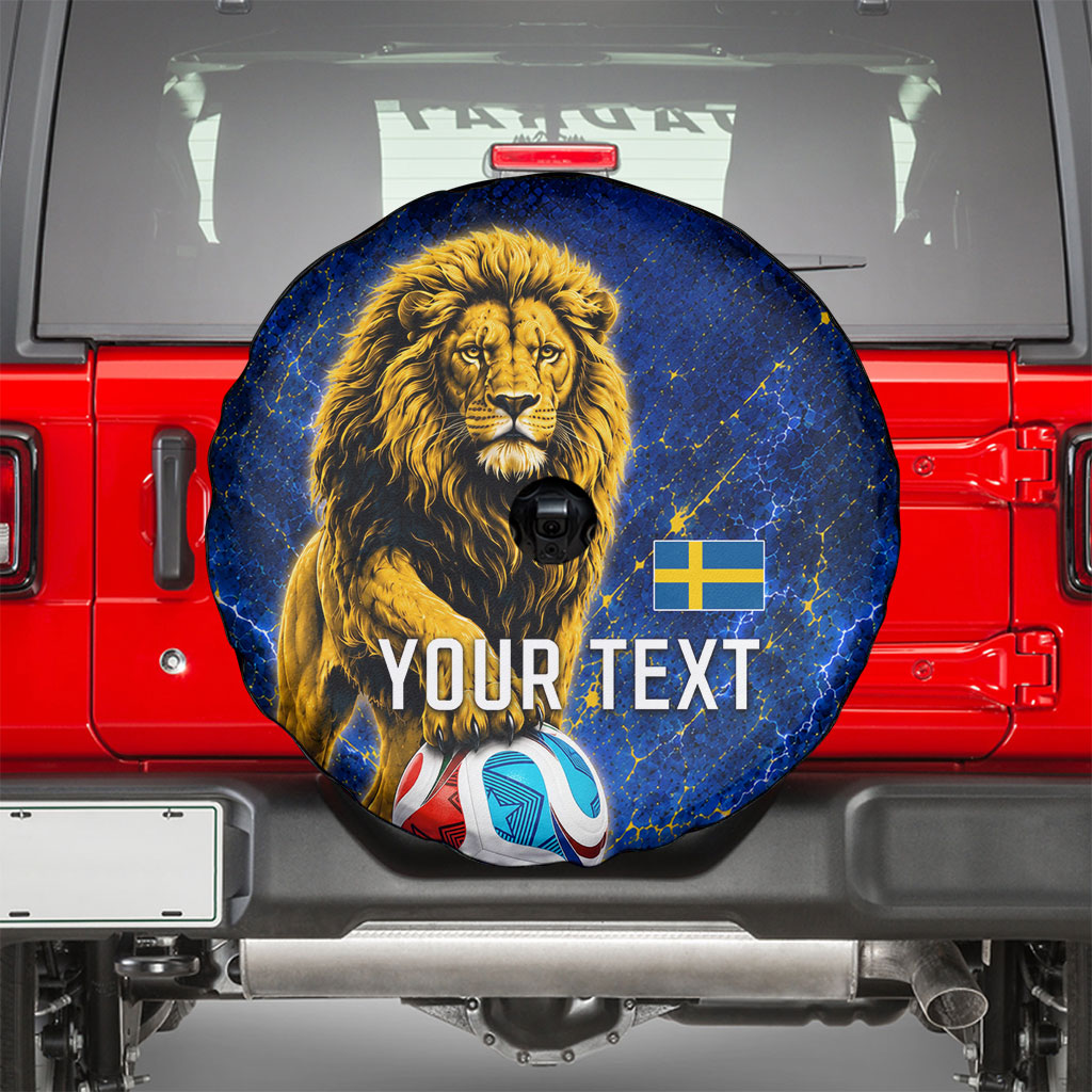 Personalized Sweden Football Lion Spare Tire Cover Electric Lightning Mascot