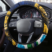 Sweden Football Lion Steering Wheel Cover Electric Lightning Mascot