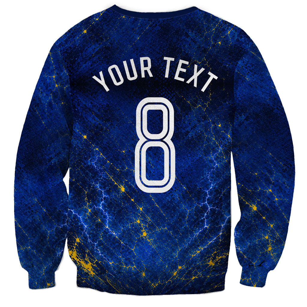 Personalized Sweden Football Lion Sweatshirt Electric Lightning Mascot