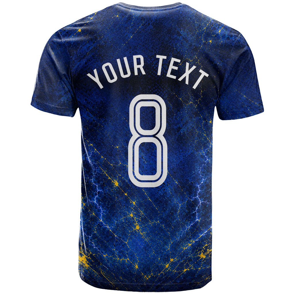 Personalized Sweden Football Lion T Shirt Electric Lightning Mascot